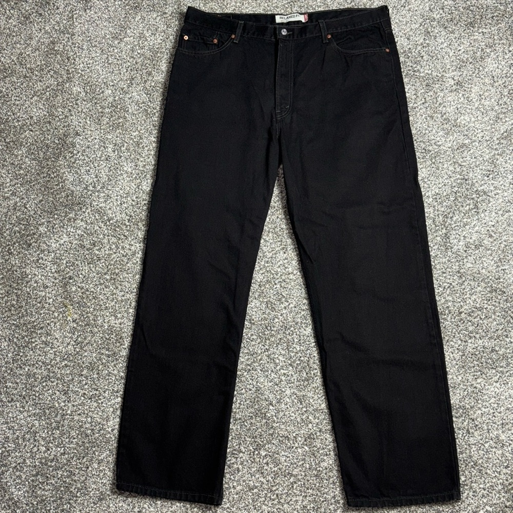 Men’s Levi’s 550 Relaxed Fit 100% Cotton Black Denim Jeans Size 42 X 32